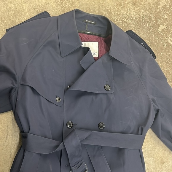 Vintage london fog navy blue double breasted men trenchcoat - Picture 2 of 6